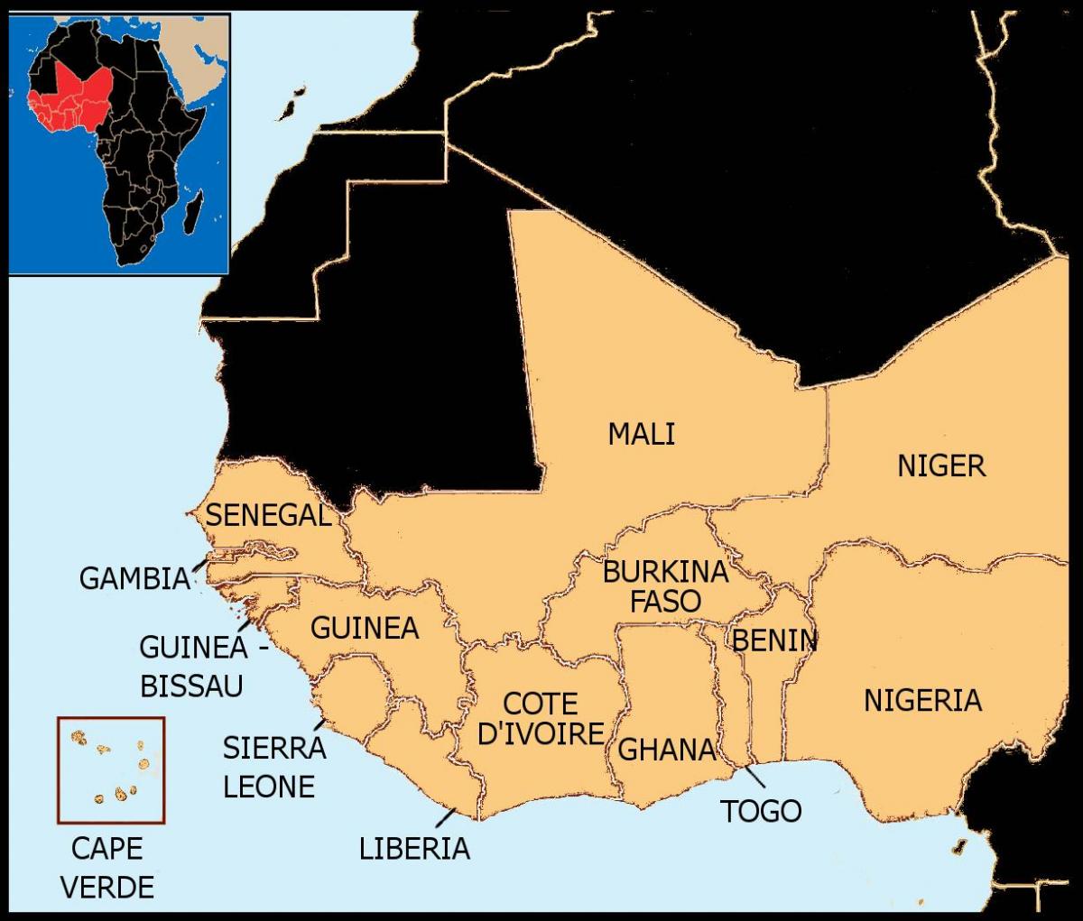 kat jeyografik nan Senegal kat jeyografik afrik lwès