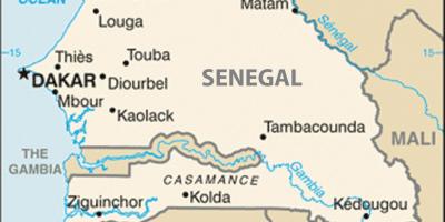 Kat jeyografik nan Senegal ak peyi nan vwazinaj yo